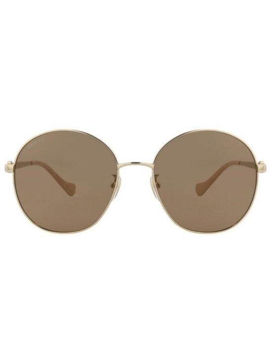 New Gucci Womens Round/Oval Gold Gold Brown Fashion Designer Sunglasses main image 5